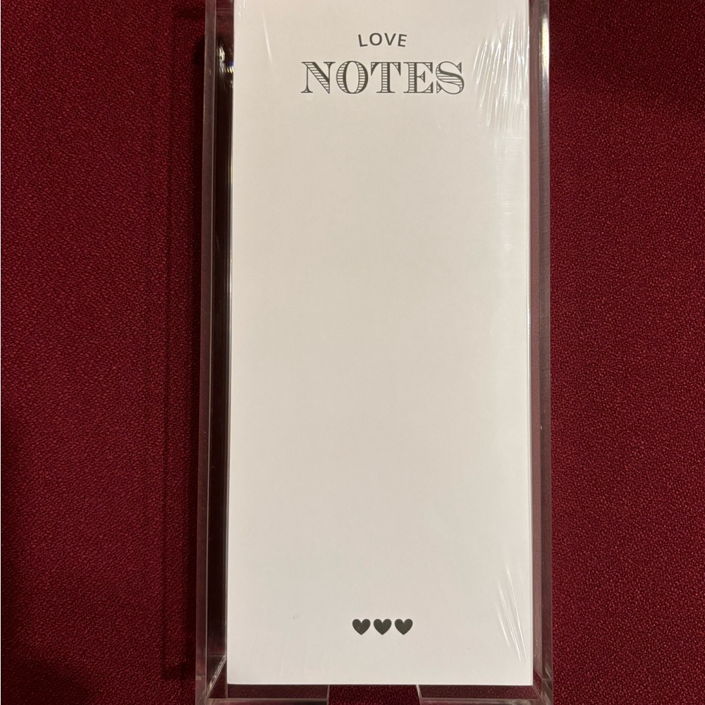 Santa Barbara Design Studio Love Notes Notepad and Acrylic Case. New!